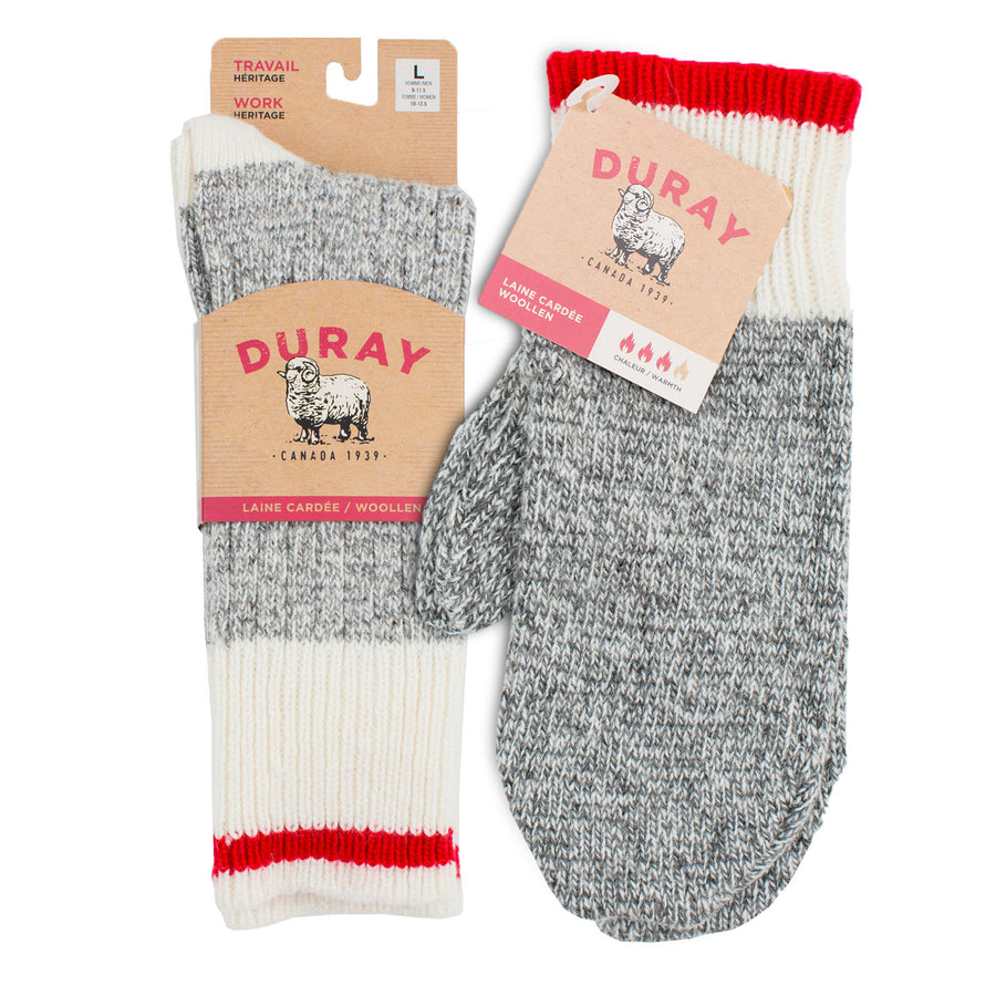 Men's Wool Work Socks & Mittens Gift Set