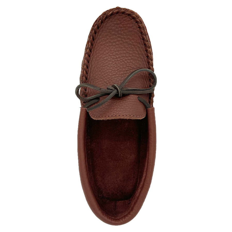 Men's Soft Sole Leather Moccasins Woodstain