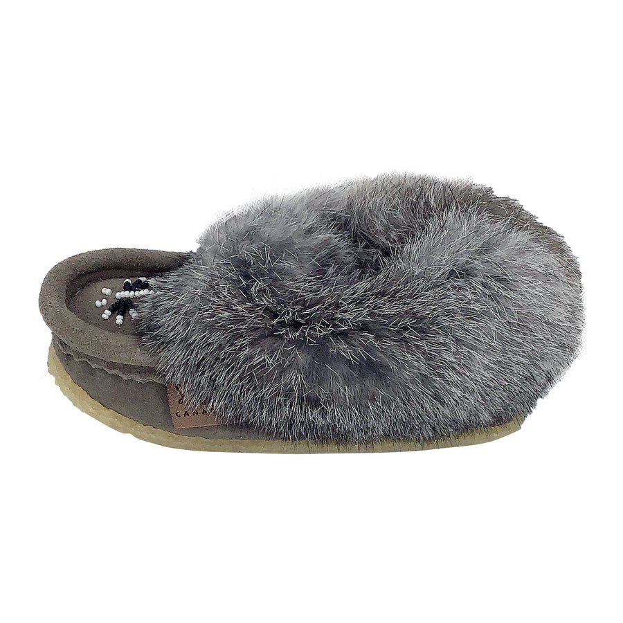 Children's Crepe Sole & Rabbit Fur Moccasins (Final Clearance)