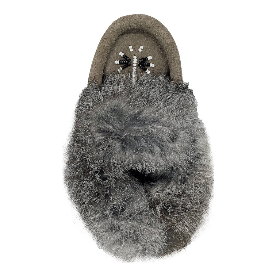 Children's Crepe Sole & Rabbit Fur Moccasins (Final Clearance)