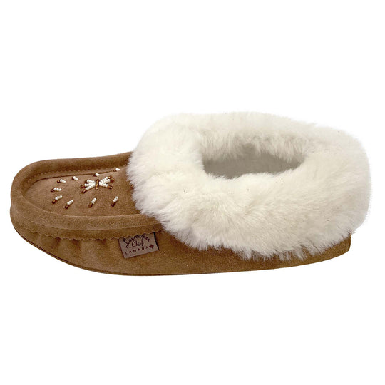 Women's Fleece Lined Soft Sole Beaded Moccasins