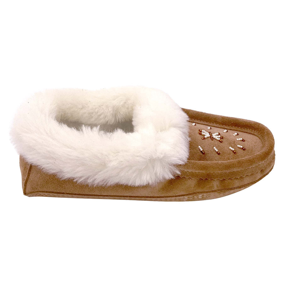 Women's Fleece Lined Soft Sole Beaded Moccasins