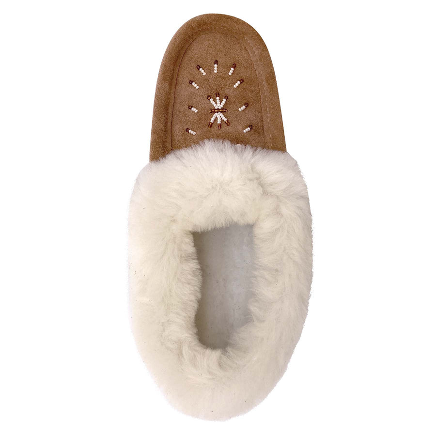 Women's Fleece Lined Soft Sole Beaded Moccasins