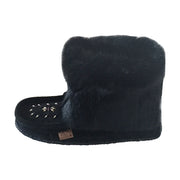 Women's  Black Short Tsar 8" Rabbit Fur Mukluks