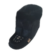 Women's  Black Short Tsar 8" Rabbit Fur Mukluks