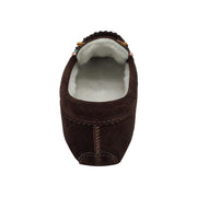 Women's Soft Sole Beaded Fleece Lined Suede Moccasins