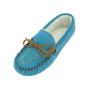 Women's Soft Sole Beaded Fleece Lined Suede Moccasins