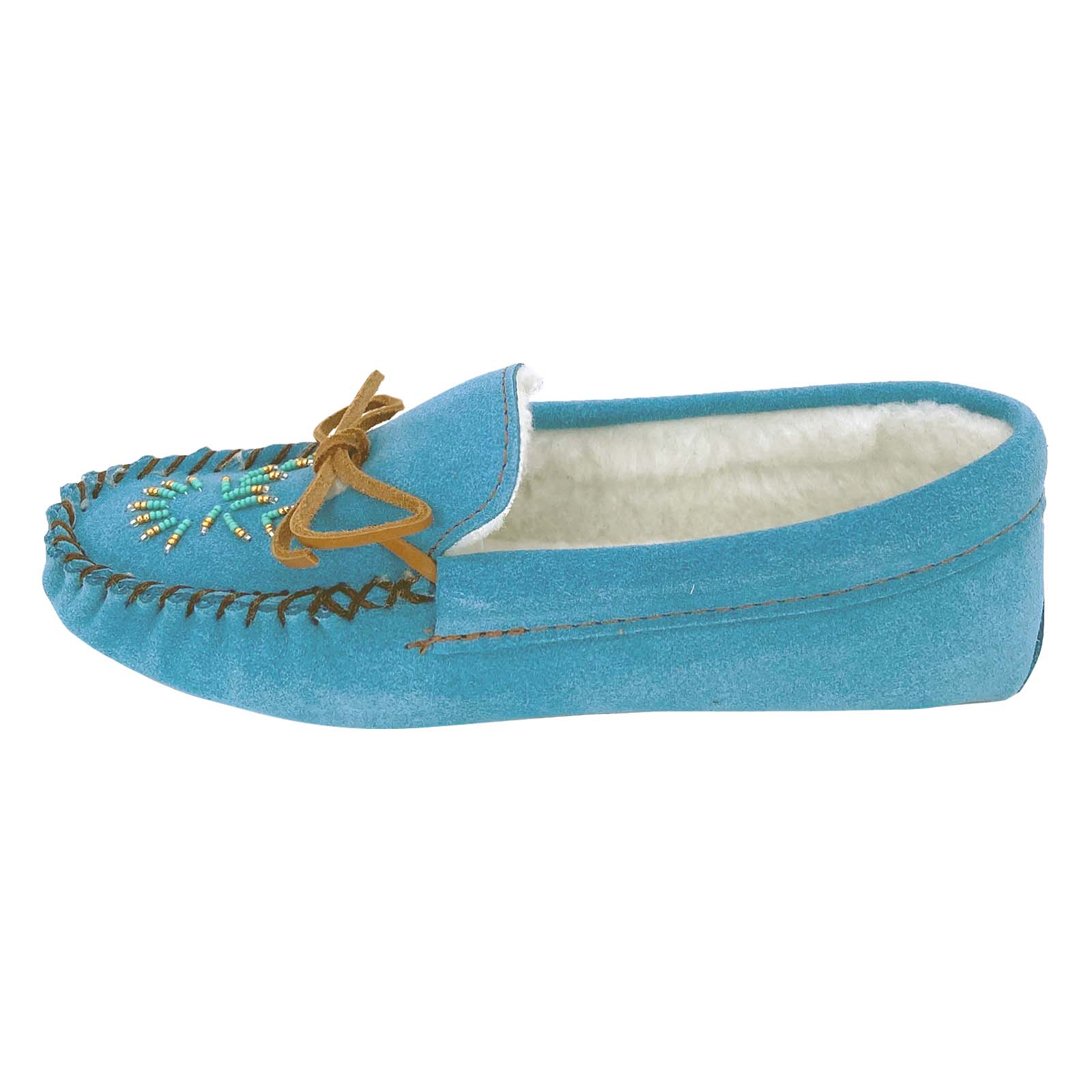 Women's Beaded Genuine Suede Leather Indoor Moccasin Slippers â Leather-Moccasins