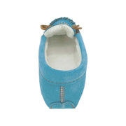 Women's Soft Sole Beaded Fleece Lined Suede Moccasins