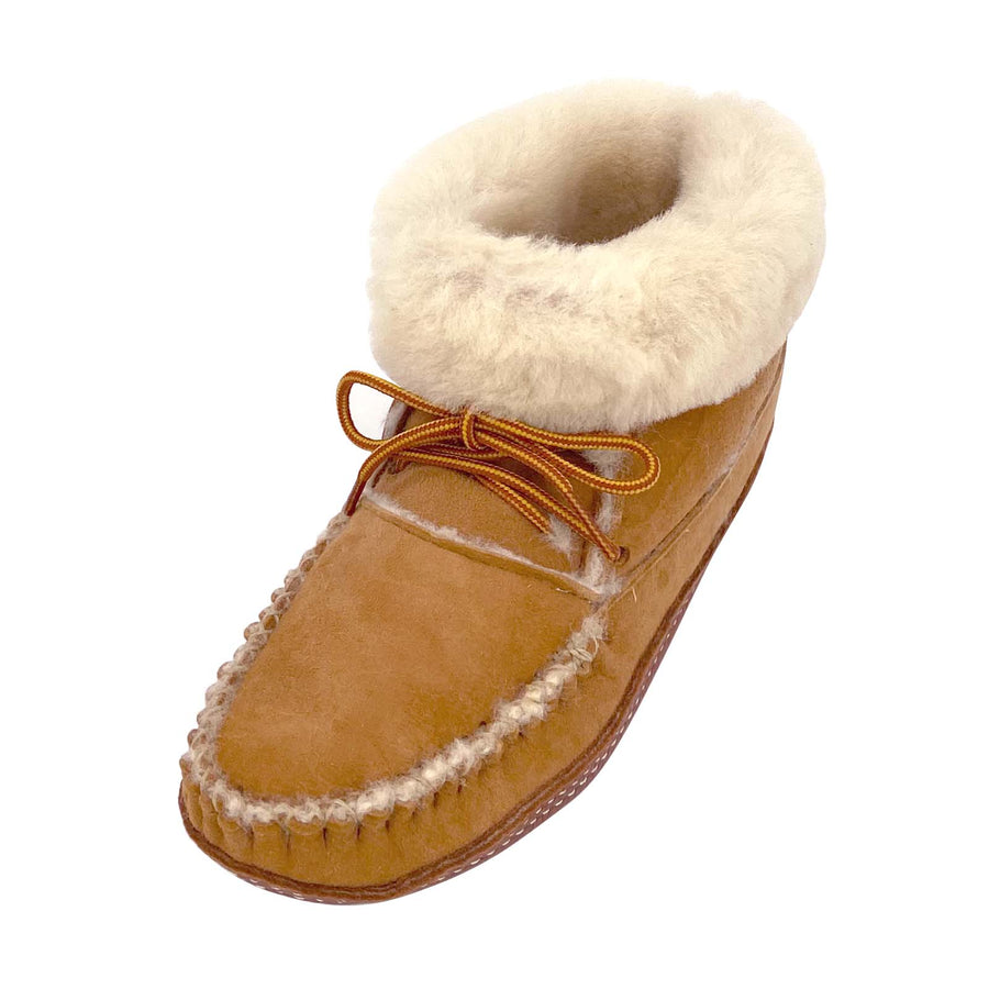 Women's Sheepskin Lined Soft Sole Moccasin Slipper Boots