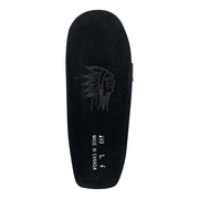 Women's Fleece Lined Rabbit Fur Black Suede Moccasins