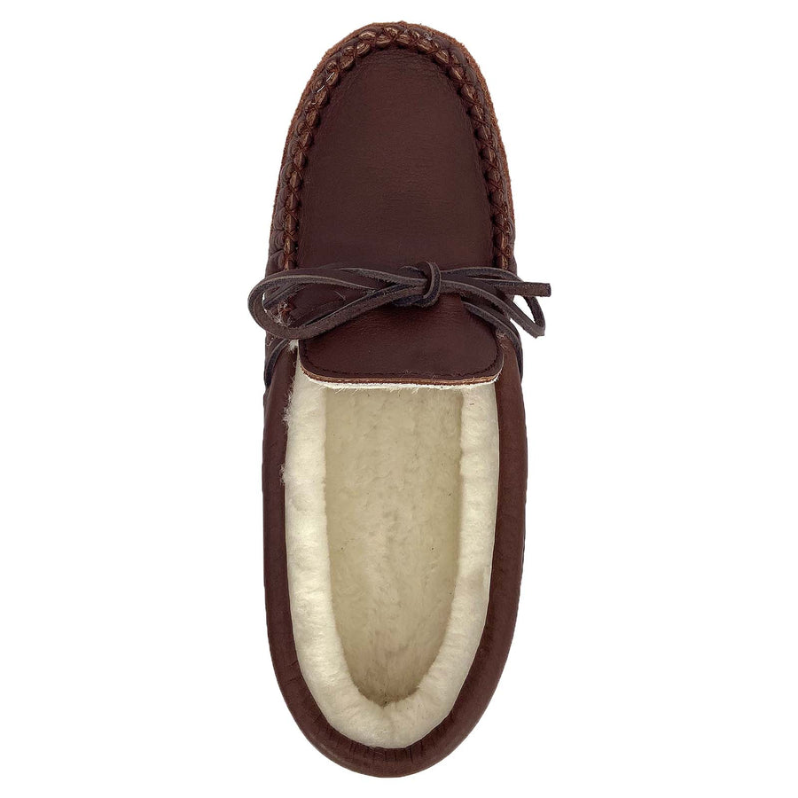 Women's Sheepskin Lined Dark Brown Moccasins (Clearance)