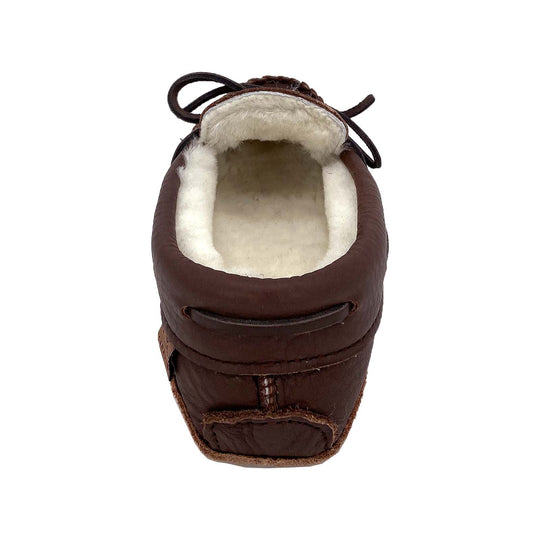 Women's Canadian Made Sheepskin Lined Soft Sole Moccasin Slippers â Leather-Moccasins