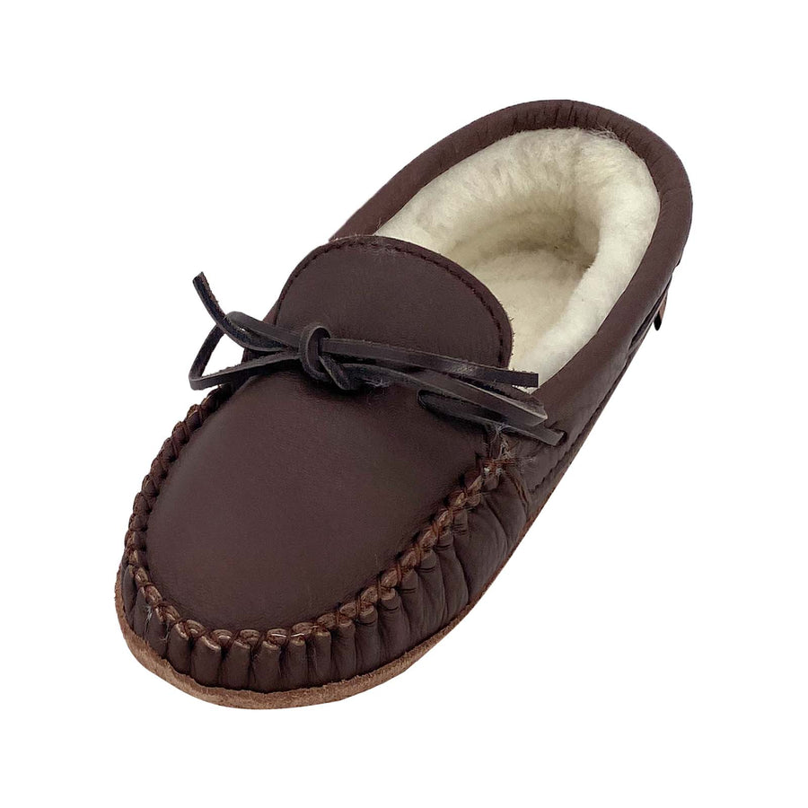 Women's Canadian Made Sheepskin Lined Soft Sole Moccasin Slippers