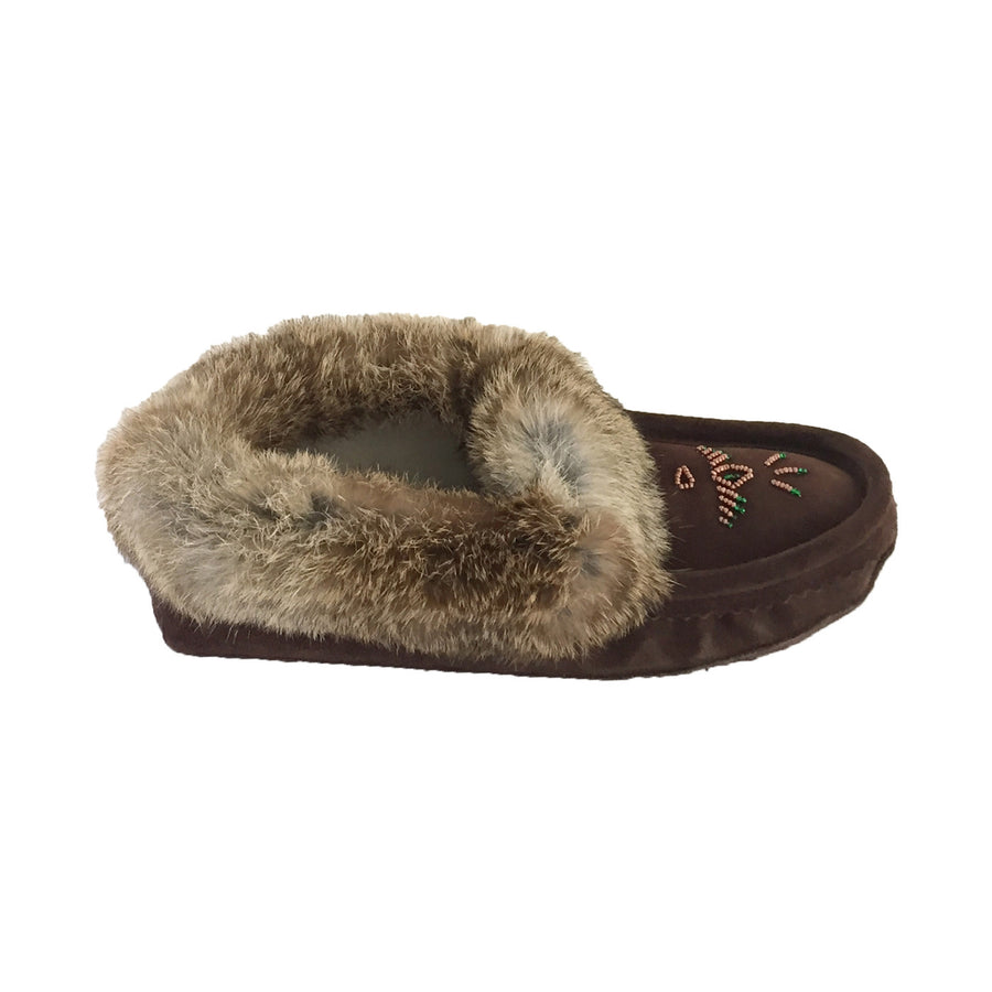 Women's Lined Rabbit Fur Moccasins (Final Clearance 4 & 5 ONLY)