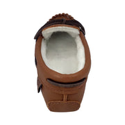 Women's Fleece Lined Maple Elk Hide Moccasins