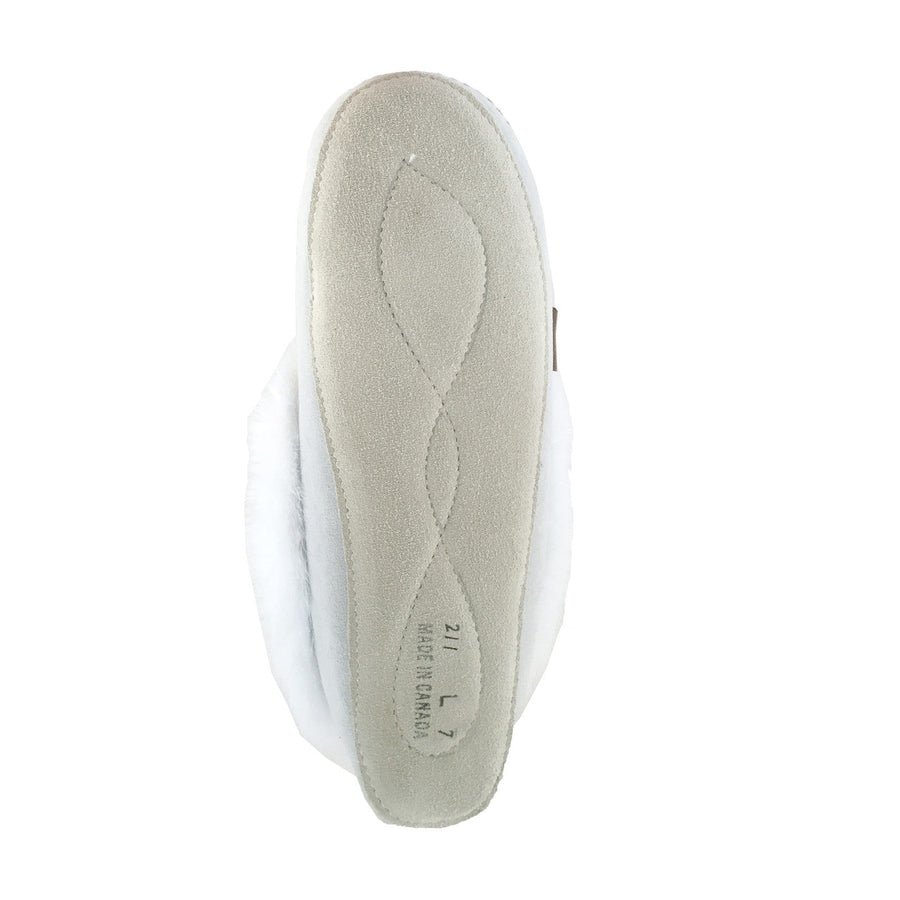 Women's White Sheepskin Suede Moccasins (Final Clearance 4, & 6 ONLY)