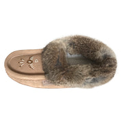 Women's Lined Rabbit Fur Suede Moccasins (Final Clearance Size 4 & 5 ONLY)