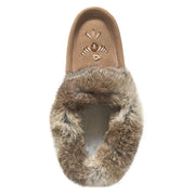 Women's Lined Rabbit Fur Suede Moccasins (Final Clearance Size 4 & 5 ONLY)