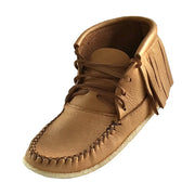 Women’s Fringed Crepe Sole Moose Hide Moccasin Boots