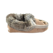 Women's Rabbit Fur Sheepskin Lined Suede Moccasins (Clearance)