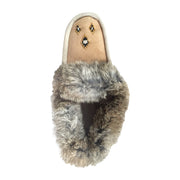 Women's Rabbit Fur Sheepskin Lined Suede Moccasins