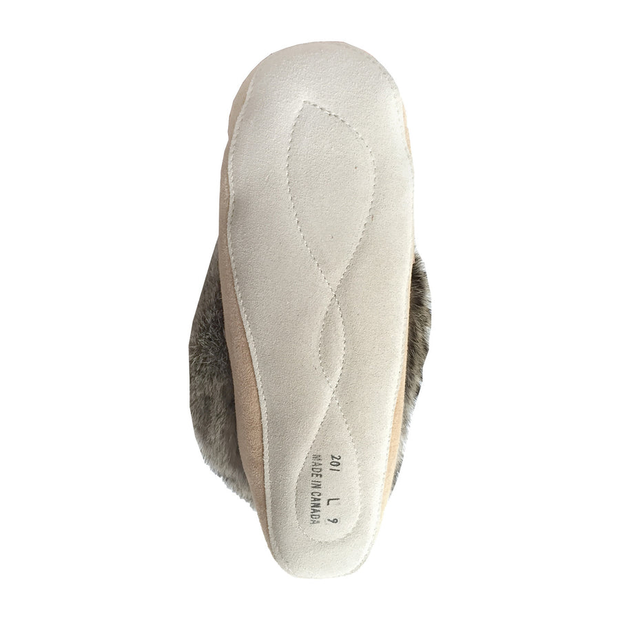 Women's Rabbit Fur Sheepskin Lined Suede Moccasins (Clearance)