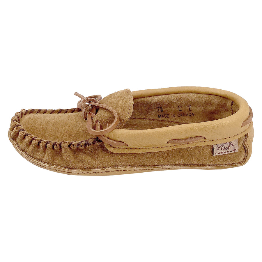 Women's Soft Sole Suede Leather Trim Moccasins