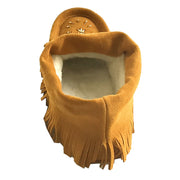 Women's Fringed Soft Sole Suede Beaded Moccasins