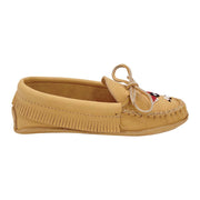 Women's Fringed Moose Hide Leather Earthing Moccasins