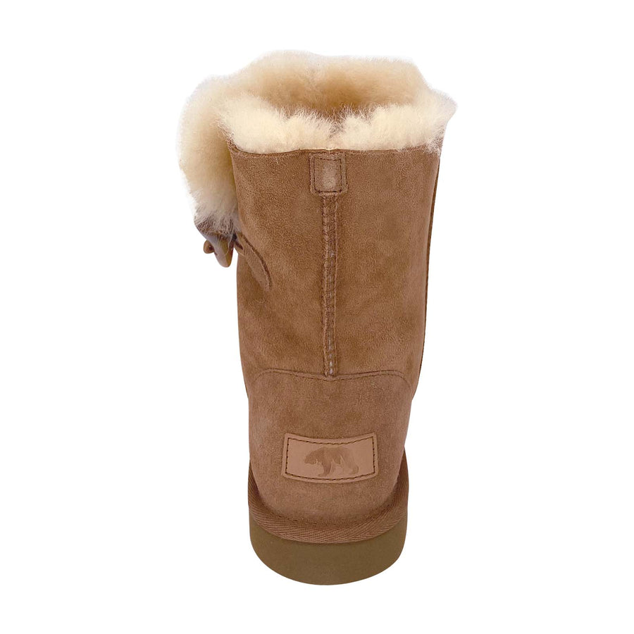 Women's Genuine Sheepskin Toggle Button Winter Boots – Leather-Moccasins