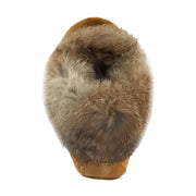 Junior Suede Fleece Lined Beaded Rabbit Fur Moccasins